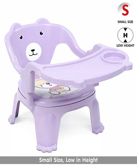Light Weight Chair With Feeding Tray Bear Print - Purple