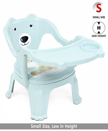 Chair With Feeding Tray Bear Print - Blue