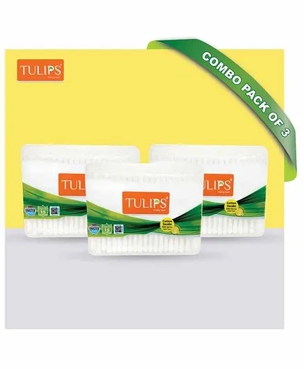 Tulips Cotton Swabs Pack of 3 - 200 Stems Each