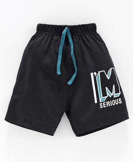 Doreme Shorts Text Print - Dark Grey