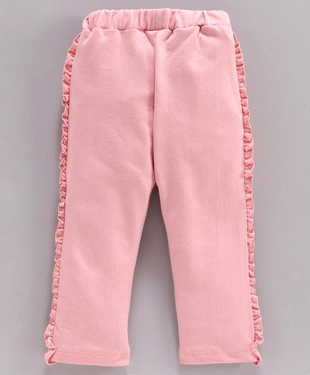 Babyhug Full Length Frilled Lounge Pant - Pink