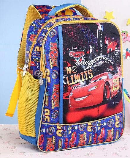 Disney School Bag Car Print Blue - 16 Inches