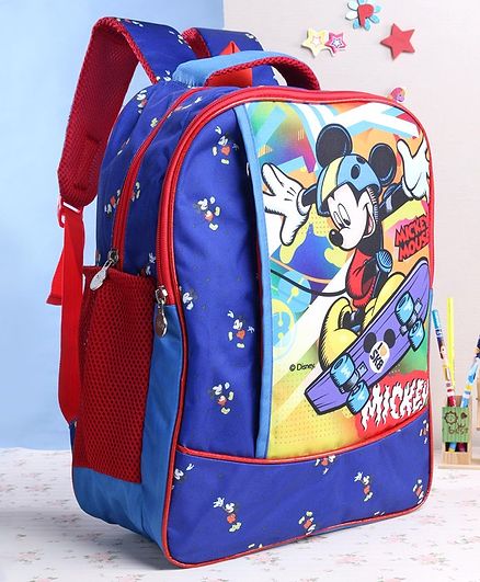 Disney School Bag Mickey Mouse Print Blue - 16 Inches