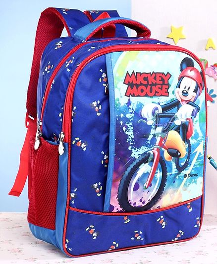 Disney School Bag Mickey Mouse Print Blue - 16 Inches
