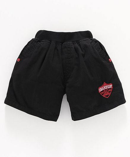Spicy Kids Shorts Text Embroidered - Black