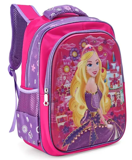 School Bag Doll Print Pink - 16 Inches