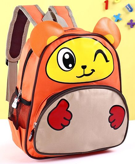 School Bag Deer Design Orange - 11 Inches
