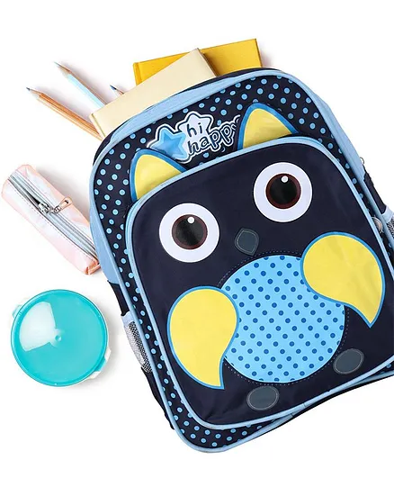 School Bag Owl Design Blue - 13.3 Inches