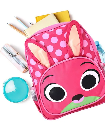School Bag Bunny Design Pink - 13.3 Inches