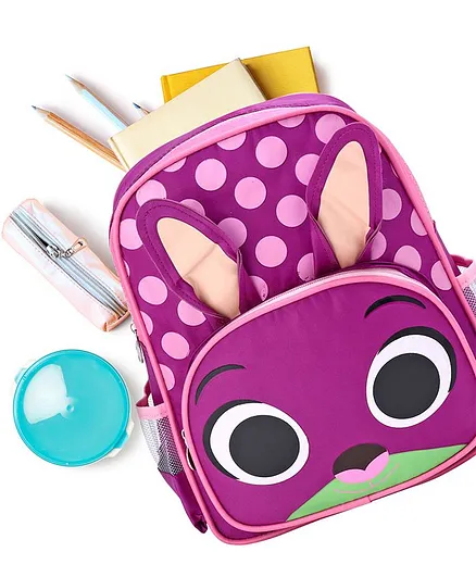 School Bag Bunny Design Purple - 13.3 Inches
