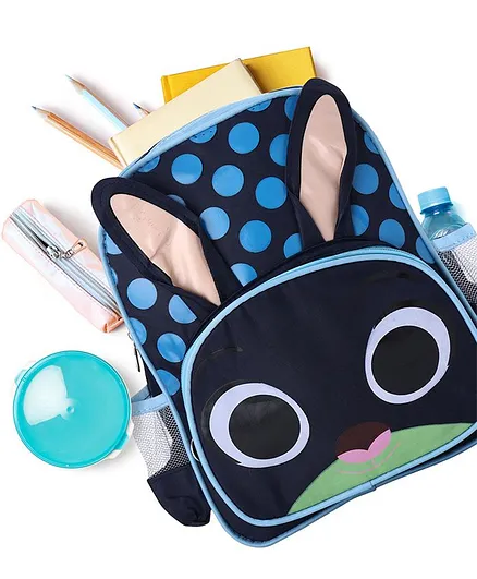 School Bag Bunny Design Navy Blue - 13.3 Inches