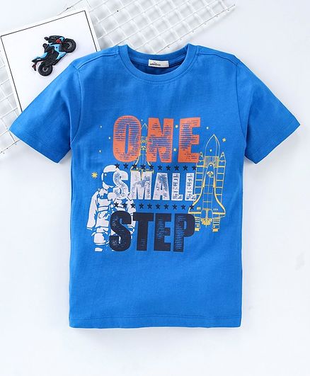 Adams Kids One Small Step Printed Half Sleeves T-Shirt - Blue