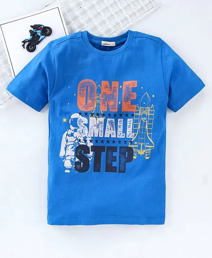 Adams Kids One Small Step Printed Half Sleeves T-Shirt - Blue