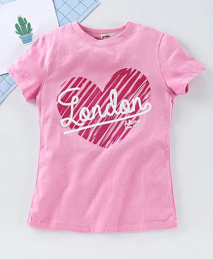Adams Kids Heart Print Short Sleeves T-Shirt - Pink