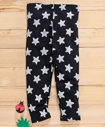 Adams Kids Star Print Full Length Leggings - Black