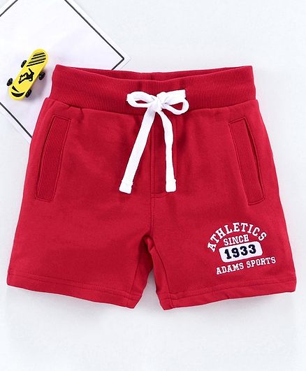 Adams Kids Solid Mid-Rise Regular Shorts - Red