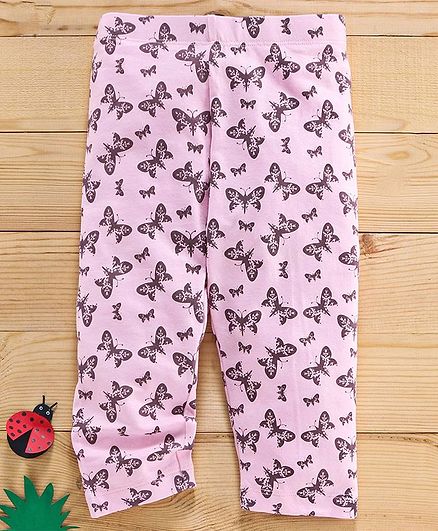 Adams Kids Full Length Butterflies Print Leggings - Pink