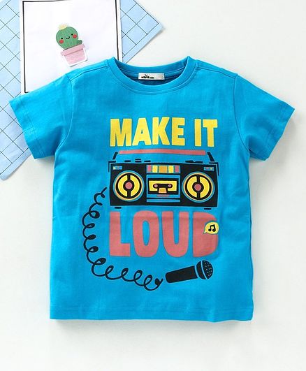Adams Kids Short Sleeves Make It Loud Print Tee - Blue