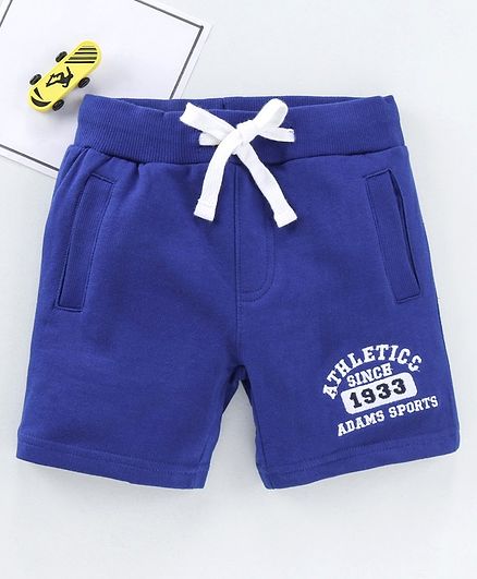 Adams Kids Letter Patch Mid Rise Shorts - Blue