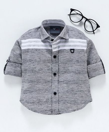Dapper Dudes Stripes Full Sleeves Shirt - Grey