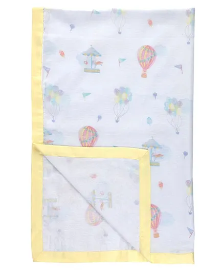 Fancy Fluff Organic Cotton Dohar Carnival Print - Light Blue