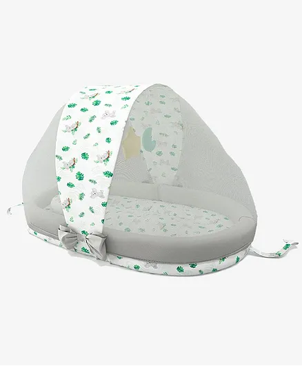 Fancy Fluff Organic Cotton Multipurpose Mosquito Net Set Koala Print - White Grey