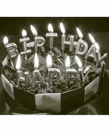 Funcart Happy Birthday Toothpick Candles Silver - 13 Pieces