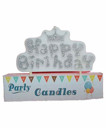 Funcart Happy Birthday Candle Crown Design - Silver