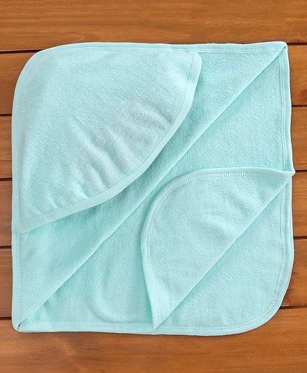 Babyhug Knitted & Terry Hooded Towel - Blue