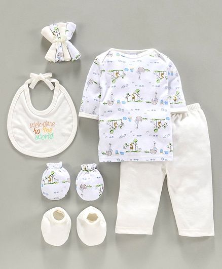 Montaly Clothing Gift Set Teddy Tree Cream- 9 Pieces