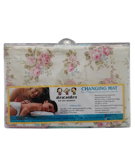 Abracadabra Changing Mat Large Vintage Print Pack of 4 - Pink