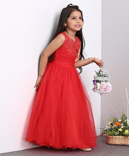 Mark & Mia Sleeveless Gown Embroidered - Red