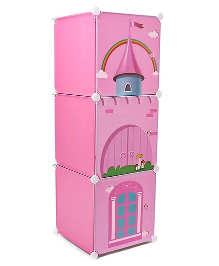3 Compartment Storage Cabinet - Pink