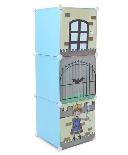 3 Compartment Storage Cabinet - Blue