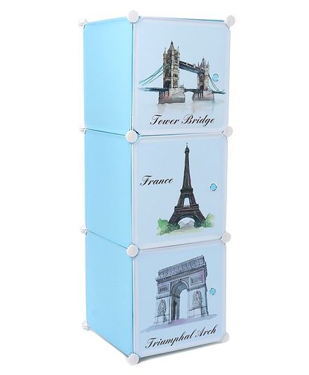 3 Compartment Storage Cabinet - Blue