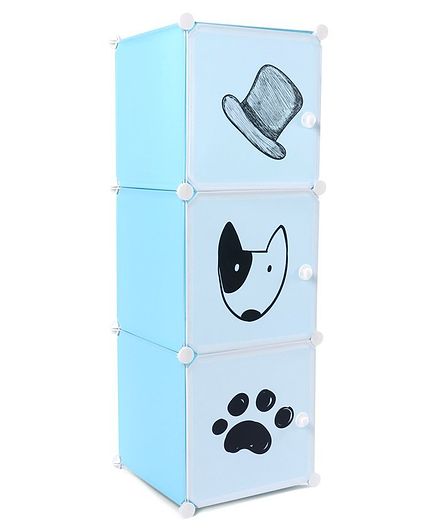 3 Compartment Storage Cabinet - Blue
