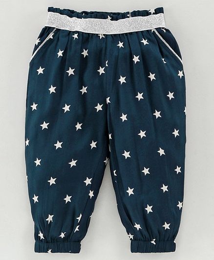 Babyoye Full Length Cotton Lounge Pant Star Print - Navy