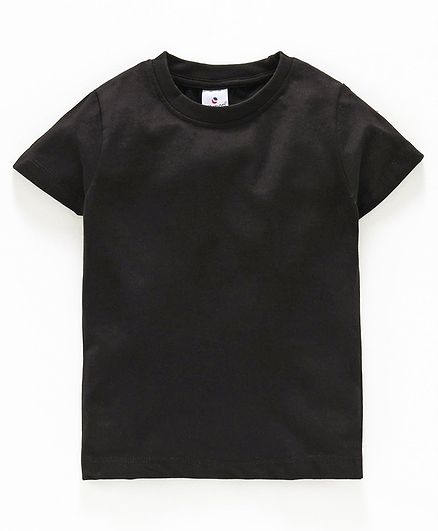 Ollypop Half Sleeves Solid Colour Tee - Black