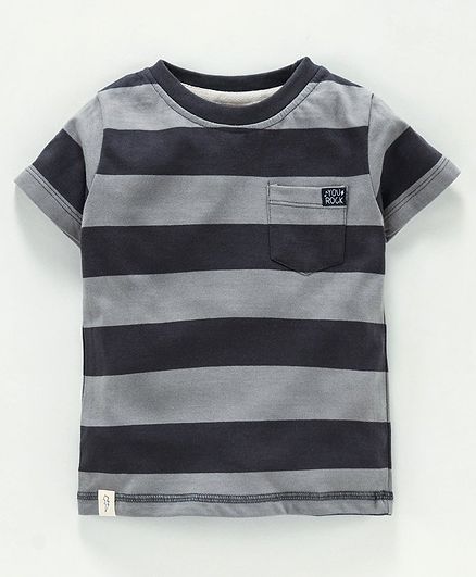 Ollypop Half Sleeves Tee Striped - Grey