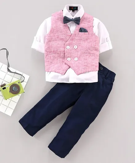 Robo Fry 3 Piece Party Suit With Bow - Pink Blue
