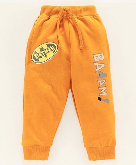 Eteenz Full Length Track Pant Batman Logo Print - Mustard Yellow