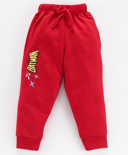 Eteenz Full Length Track Pant Batman Logo Print - Red