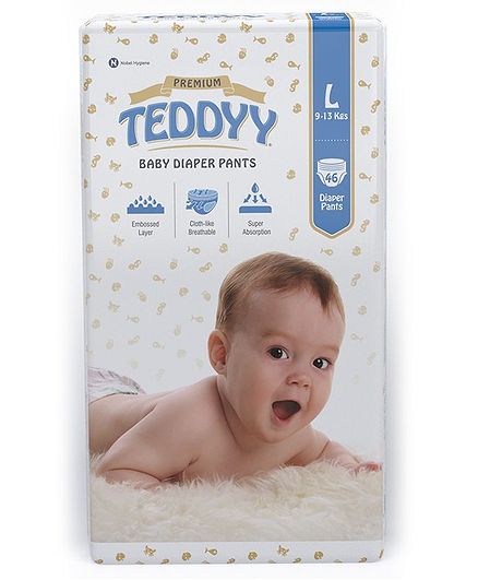 Teddyy Baby Premium Pant Style Diapers Large - 46 Pieces
