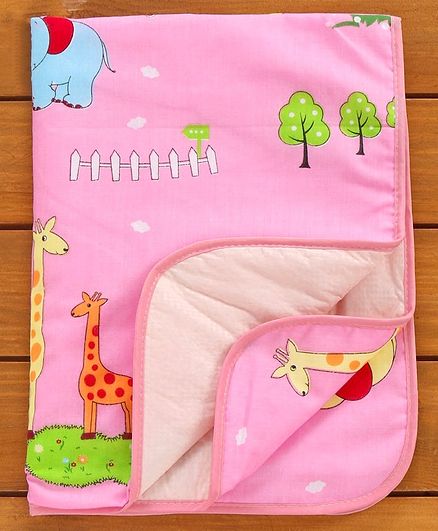 Diaper Changing Mat Giraffe Print - Pink