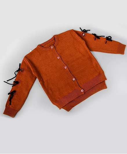 WhiteHenz Clothing Solid Full Sleeves Sweater - Brown