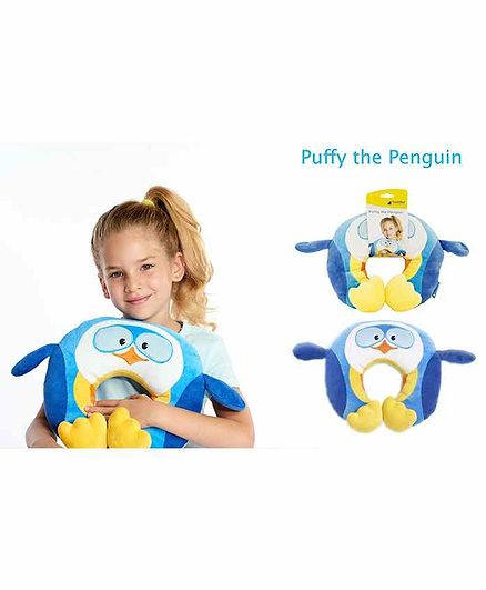 Travel Blue Neck Pillow Penguin Design - Blue