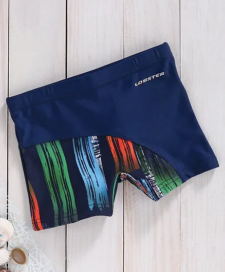 Lobster Printed Swimming Trunk - Blue