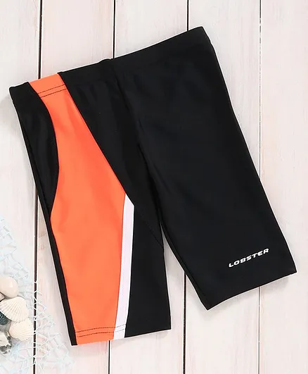 Lobster Solid Swimming Trunk - Orange Black