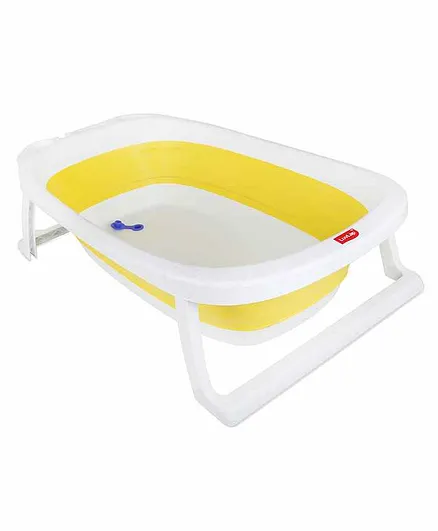 LuvLap Foldable Bath Tub with Soap Case - Yellow
