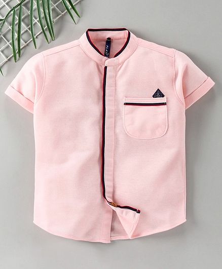 Little Kangaroos Half Sleeves Solid Color Shirt - Pink